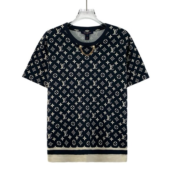 HW0182 Louis Vuitton 23 models black logo presbyterian full-print chain cotton r - Picture 1 of 9